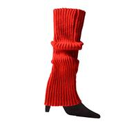 Ofggd 80er-90er Jahre Frauen Mädchen Strick Skating Beinstulpen Regenbogen Gestreifte Gehäkelte Gerippte Kniestrümpfe Für Party Accessoires. Gerippte Gestrickte Fußlose Socken