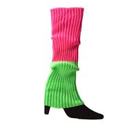 Ofggd 80er-90er Jahre Frauen Mädchen Strick Skating Beinstulpen Regenbogen Gestreifte Gehäkelte Gerippte Kniestrümpfe Für Party Accessoires. Gerippte Gestrickte Fußlose Socken