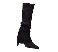 Ofggd 80er-90er Jahre Frauen Mädchen Strick Skating Beinstulpen Regenbogen Gestreifte Gehäkelte Gerippte Kniestrümpfe Für Party Accessoires. Gerippte Gestrickte Fußlose Socken