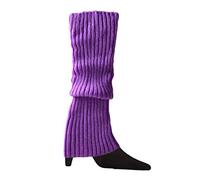 Ofggd 80er-90er Jahre Frauen Mädchen Strick Skating Beinstulpen Regenbogen Gestreifte Gehäkelte Gerippte Kniestrümpfe Für Party Accessoires. Gerippte Gestrickte Fußlose Socken
