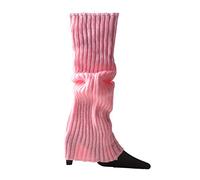 Ofggd 80er-90er Jahre Frauen Mädchen Strick Skating Beinstulpen Regenbogen Gestreifte Gehäkelte Gerippte Kniestrümpfe Für Party Accessoires. Gerippte Gestrickte Fußlose Socken