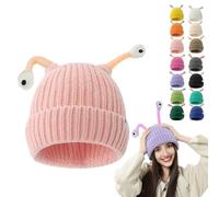 Oforest Winter Parent-Child Cute Glowing Little Monster Knit Hat, Cute Little Monster LED Knit Beanie, Warm Wool hat (DE/NL/SE/PL, Alphanumerisch, Einheitsgröße, Light Pink)