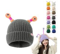 Oforest Winter Parent-Child Cute Glowing Little Monster Knit Hat, Cute Little Monster LED Knit Beanie, Warm Wool hat