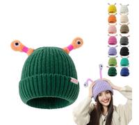 Oforest Winter Parent-Child Cute Glowing Little Monster Knit Hat, Cute Little Monster LED Knit Beanie, Warm Wool hat