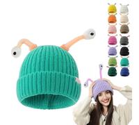 Oforest Winter Parent-Child Cute Glowing Little Monster Knit Hat, Cute Little Monster LED Knit Beanie, Warm Wool hat (DE/NL/SE/PL, Alphanumerisch, Einheitsgröße, Light Blue)