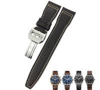 OFWAX 20 mm, 21 mm, 22 mm, Kalbsleder, Uhrenarmbänder für IWC Mark LE PE PRINCE IW327004 IW377714 Big Pilot Zubehör, Faltschließe, 20mm black buckle, Azetat, Kein Edelstein