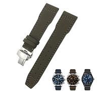 OFWAX 20 mm / 21 mm Nylon-Leder-Uhrenarmband, für IWC Portofino Big Pilot IW3293 Mark 18 Serie, für TAG Heuer Leder-Nylon-Uhrenarmband, für Tissot Watch Upgrade-Ersatzarmband, 20 mm