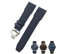 OFWAX 20 mm / 21 mm Nylon-Leder-Uhrenarmband, für IWC Portofino Big Pilot IW3293 Mark 18 Serie, für TAG Heuer Leder-Nylon-Uhrenarmband, für Tissot Watch Upgrade-Ersatzarmband, 21 mm