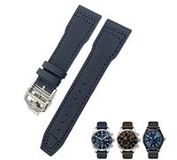 OFWAX 20 mm / 21 mm Nylon-Leder-Uhrenarmband, für IWC Portofino Big Pilot IW3293 Mark 18 Serie, für TAG Heuer Leder-Nylon-Uhrenarmband, für Tissot Watch Upgrade-Ersatzarmband, 20 mm