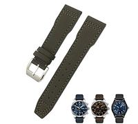 OFWAX 20 mm / 21 mm Nylon-Leder-Uhrenarmband, für IWC Portofino Big Pilot IW3293 Mark 18 Serie, für TAG Heuer Leder-Nylon-Uhrenarmband, für Tissot Watch Upgrade-Ersatzarmband, 21 mm