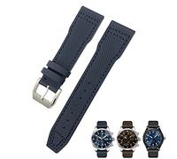 OFWAX 20 mm / 21 mm Nylon-Leder-Uhrenarmband, für IWC Portofino Big Pilot IW3293 Mark 18 Serie, für TAG Heuer Leder-Nylon-Uhrenarmband, für Tissot Watch Upgrade-Ersatzarmband, 21 mm