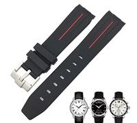 OFWAX Gummi-Uhrenarmband für Tissot 1853 Lelocle PRC200 Rolex Submariner Hamilton Omega wasserdichtes Uhrenarmband, 19 mm / 20 mm, 20mm, Azetat, Kein Edelstein