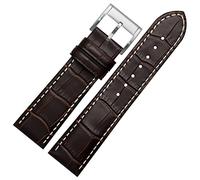 OFWAX Rindslederarmband 20mm 22mm Faltschließe Für Hamilton Khaki Aviation Classic Series Herrenarmband(Brown 02-silver A,20mm)