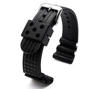 OFWAX Silikon Watchband für S-Eiko Classic Nr. 5 Uhren Tauchen wasserdichtes Armband 22mm Schwarz Herren Kautschuk Uhrenarmband, 22mm, Azetat, Kein Edelstein