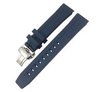 OFWAX Uhrenarmband für Tissot 1853 Seastar T120 T114, Gummi, Sport, Tauchen, Schwarz / Blau, weiches Uhrenarmband aus Silikongummi, 19 mm, 20 mm, 19mm, Azetat, Kein Edelstein