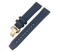 OFWAX Uhrenarmband für Tissot 1853 Seastar T120 T114, Gummi, Sport, Tauchen, Schwarz / Blau, weiches Uhrenarmband aus Silikongummi, 19 mm, 20 mm, 20mm, Azetat, Kein Edelstein