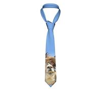 OGNOT Krawatte mit französischem Pudelmuster, lustige Krawatten für Männer, ideal für Hochzeiten, Bräutigam, Trauzeugen, Missionen, Tänze, Weihnachtsgeschenke, Lustiges Alpaka-Lama, EinheitsgröÃŸe