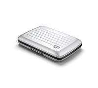 Ögon Smart Wallets - Stockholm V2 Aluminium Geldbörse - Metallverschluss - RFID Blockierung Kartenetui - Bis zu 10 Karten und Banknoten - Silber