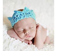 Ogquaton Neugeborenen Krone Neutral häkeln Headwear Fotografie Hut Prop für Säuglingsjunge Mädchen männlich und weiblich Baby (blau)