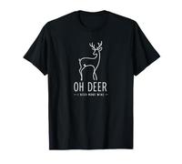 Oh Deer I Need More Wine Lustiges Hirsch-Wortspiel Minimalistische Kunst T-Shirt