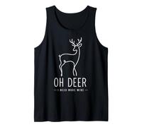 Oh Deer I Need More Wine Lustiges Hirsch-Wortspiel Minimalistische Kunst Tank Top