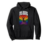 OH Deer I'm Queer Bunter Hirsch mit Regenbogen-Vibes Pullover Hoodie