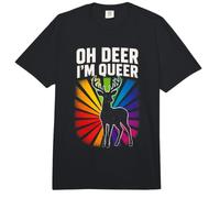 OH Deer I'm Queer Bunter Hirsch mit Regenbogenstrahlen Comfort Colors Adult Heavyweight T-Shirt