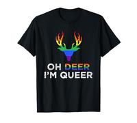 Oh Deer I'm Queer Regenbogen Hirsch T-Shirt