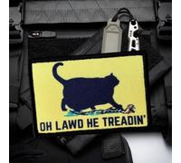 "Oh Lawd He Treadin" Patches Klett Lustige Katze Und Schlange Militär Morale Hook Aufnäher Für Rucksäcke, Jacken, Jeans, Kappen, Kleidung