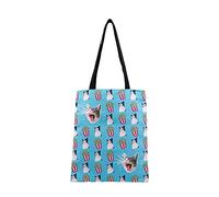 Oh My Pop! Angry Cat-Shopping Bag Einkaufstasche, Türkis