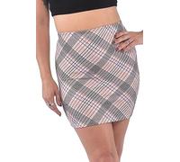 Oh! Pretty Einfarbiger Druck Minirock Bleistift Dehnbar Sommer Kurzrock Elastisch Mikrorock Übergröße 34-48 (as3, Numeric, Numeric_42, Numeric_44, Regular, Regular, Hautfarbenes Scheck)