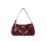 OHERUWKLS Damen Wildleder Umhängetasche Y2K Crossbody Mode Herbst Und Winter Mit Reißverschluss Geldbörse,Burgundy