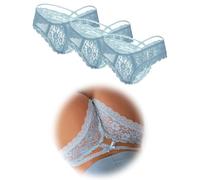 ohmydear Brazilian Slip Damen Höschen 1/2/3er Pack Sexy String Tanga Spitzen Unterwäsche Frauen Große Größen Unterhosen Transparente Pantys Atmungsaktiv Tangas Underwear
