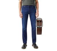 OHN24 Bundle Wrangler Greensboro Herren Jeans Stretch Stretchjeans inkl. Gürtel (Night Shade + Brauner Gürtel, W36/L30)