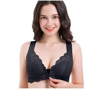 Ohne Bügel Push Up BH Mit Vorderverschluss Sexy BH Mit Frontverschluss Für Frauen, Übergröße, Komfort, Ohne Bügel, Ohne Bügel, Trainieren, Yoga, Sport-BHS, Stretch-Dessous Schwarz 2L EU 85B