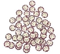OHPHCALL 100 Stück Holzknöpfe Cartoon Motiv Glatte Oberfläche Langlebige Selbstgemacht Knöpfe für Kleidung und Bastelarbeiten