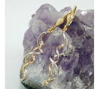 Ohrbrisur Ohrhänger Ohrringe 43x7mm 2 Spiralen bicolor mit Weißgold 9Kt GOLD