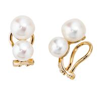 Ohrclips 585 Gold Gelbgold 4 Süßwasser Perlen Ohrringe Clips Perlenclips