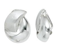 Ohrclips 925 Sterling Silber rhodiniert teilmattiert