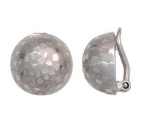 Ohrclips Halbkugel 925 Sterling Silber rhodiniert mattiert Ohrringe Clips