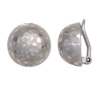 Ohrclips Halbkugel 925 Sterling Silber rhodiniert mattiert Ohrringe Clips