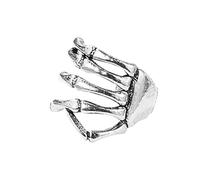 Ohrclips Kein Schädel Wirbelsäule Clip Persönlichkeit Hand Stil Punk Ohrringe Ohrclip Ohr durchbohrte Ohren Ohrringe Silber 925 Set (Silver, One Size)