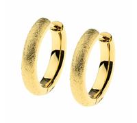 Ernstes Design Creolen evia Ohrringe E655 gekratzt vergoldet 16 mm Edelstahl