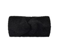 Ohrenwärmer Haarband Einfarbiges Strickstirnband aus weichem, elastischem Plüsch mit breiten Rändern, ideal for Abschminken und for die Gesichtspflege Für den Sport(Black)