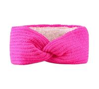 Ohrenwärmer Haarband Gestricktes Garn-Innenfutter, gedrehtes Gummiband, warmes Stirnband for Herbst und Winter Für den Sport(Deep pink)