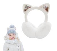 Ohrenwärmer Kinder, Ohrenschützer Aus Weichem Plüsch, Mädchen Winter Winddicht Und Warm Ohrwärmer, Süße Katzenohren Ohrenwärmer Kinder, Kopfbedeckungen Winter Für Mädchen Dame Warm Halten (Weiß)