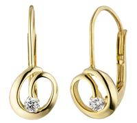 Ohrhänger 333 Gold Gelbgold 2 Zirkonia Ohrringe Boutons Goldohrringe