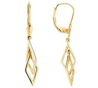 Ohrhänger 333 Gold Gelbgold bicolor Ohrringe Boutons Goldohrringe