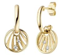 Ohrhänger 585 Gold Gelbgold eismatt 4 Diamanten Brillanten Ohrringe