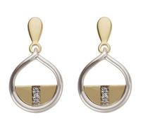 Ohrhänger 585 Gold Weißgold Gelbgold bicolor 6 Diamanten Brillanten